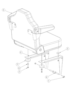 Seat Assembly Diagram and Parts List for M60-KH 53BB5BDX750-27HP-OHV Cub Cadet Lawn Tractor